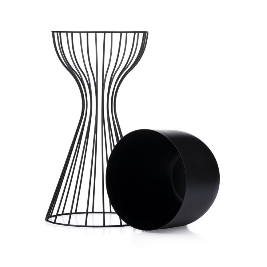 Metalna posuda za cveće LOFT 46x20 cm crno