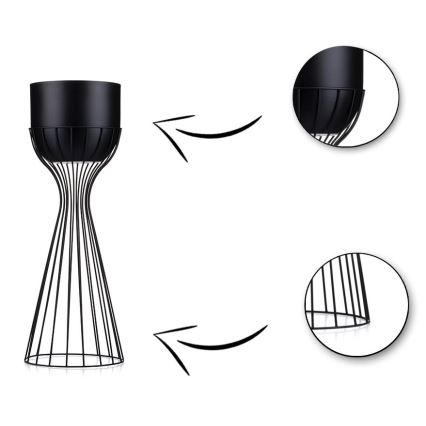 Metalna posuda za cveće LOFT 46x20 cm crno