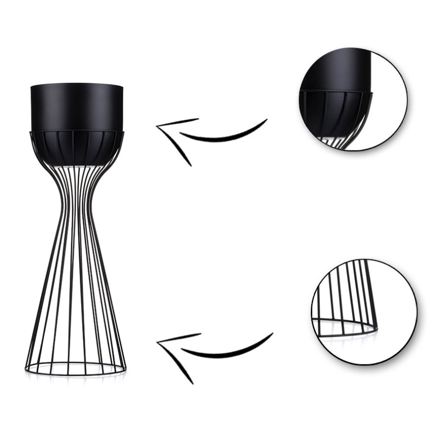 Metalna posuda za cveće LOFT 46x20 cm crno