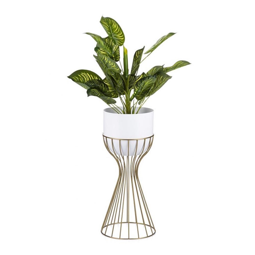 Metalna posuda za cveće LOFT 46x20 cm zlatna/bela
