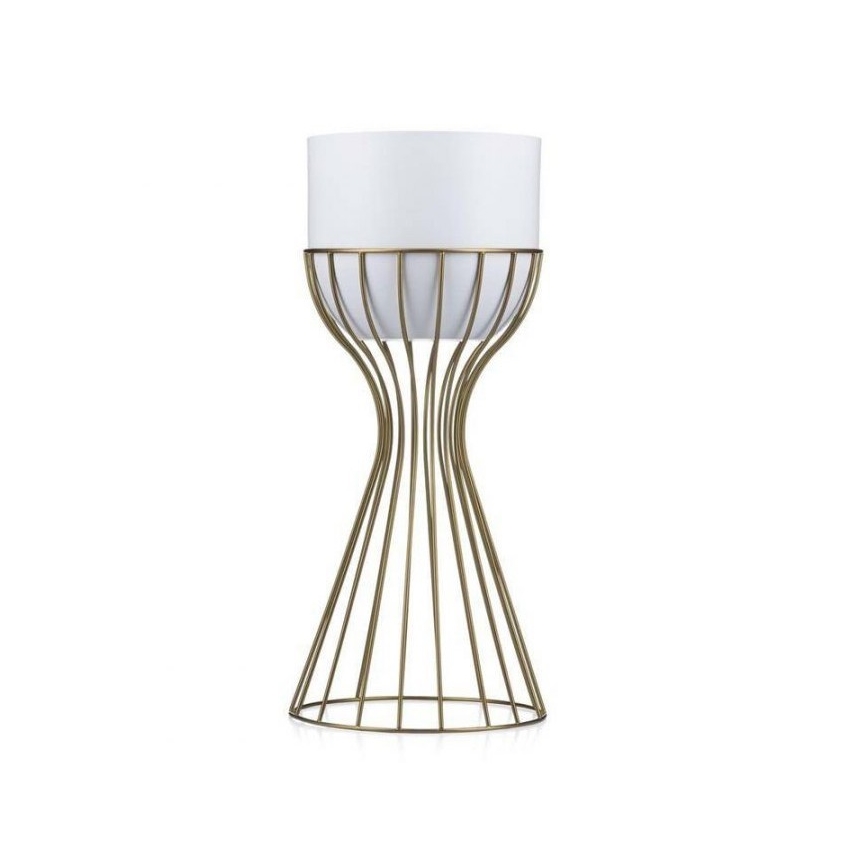 Metalna posuda za cveće LOFT 46x20 cm zlatna/bela