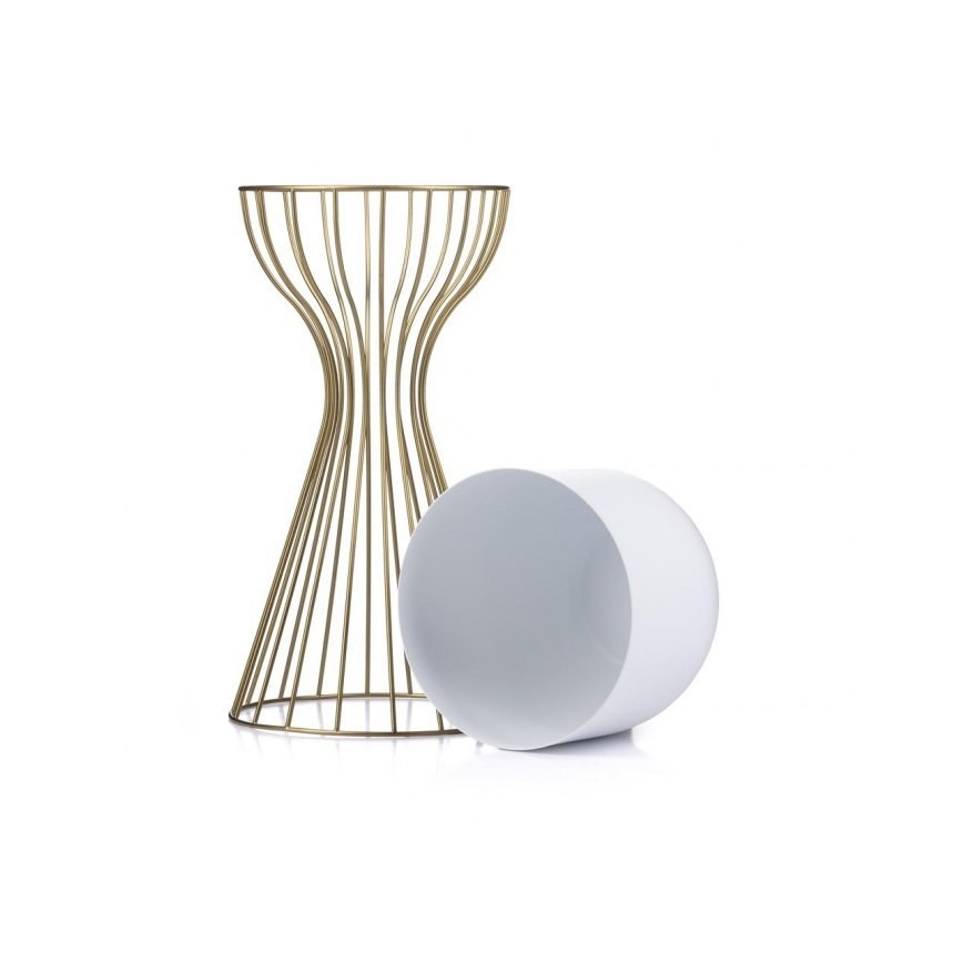 Metalna posuda za cveće LOFT 46x20 cm zlatna/bela