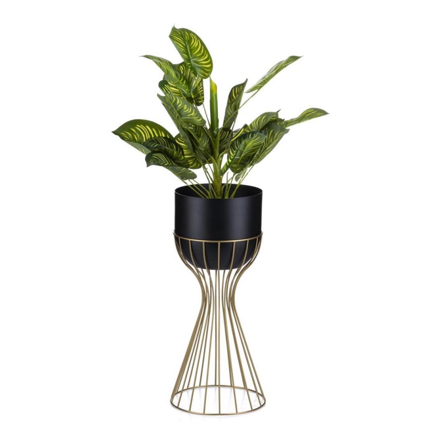 Metalna posuda za cveće LOFT 46x20 cm zlatna/crno