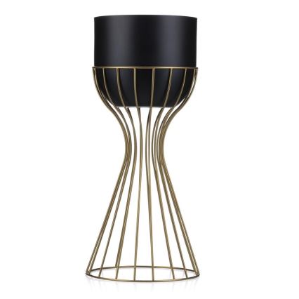 Metalna posuda za cveće LOFT 46x20 cm zlatna/crno