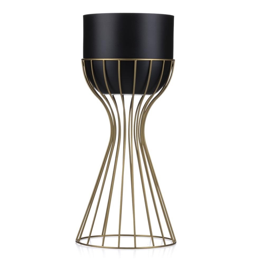 Metalna posuda za cveće LOFT 46x20 cm zlatna/crno