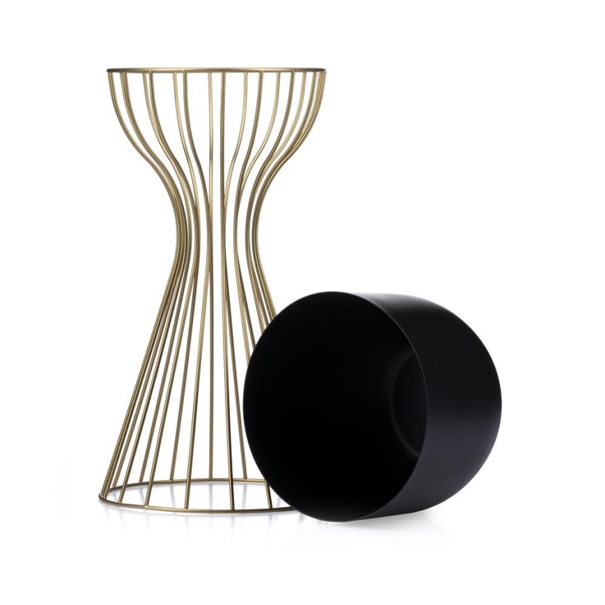 Metalna posuda za cveće LOFT 46x20 cm zlatna/crno