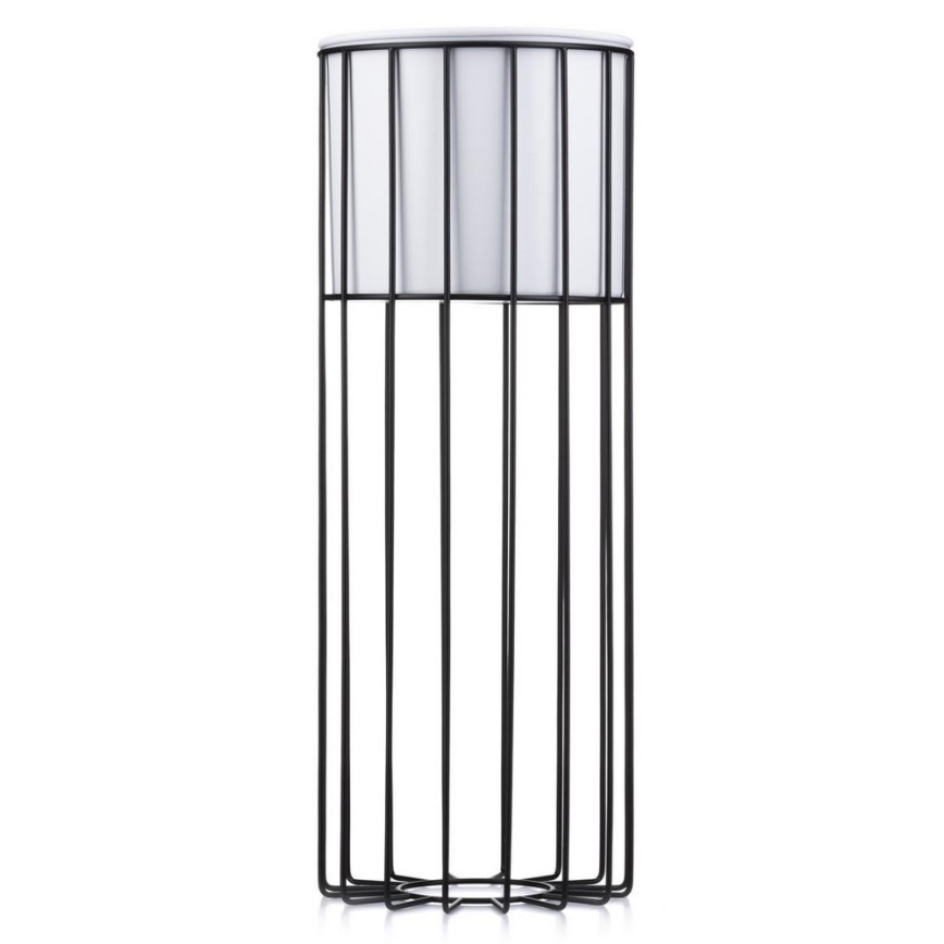Metalna posuda za cveće LOFT 55x20 cm crno/bela