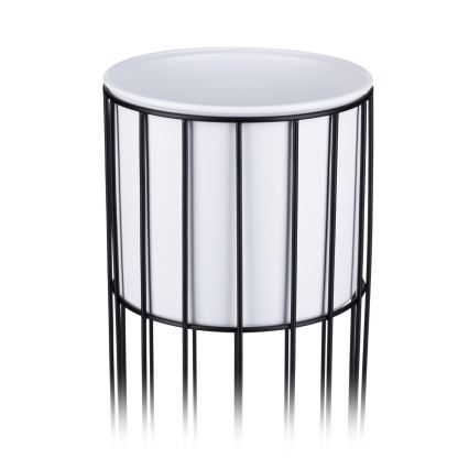Metalna posuda za cveće LOFT 55x20 cm crno/bela