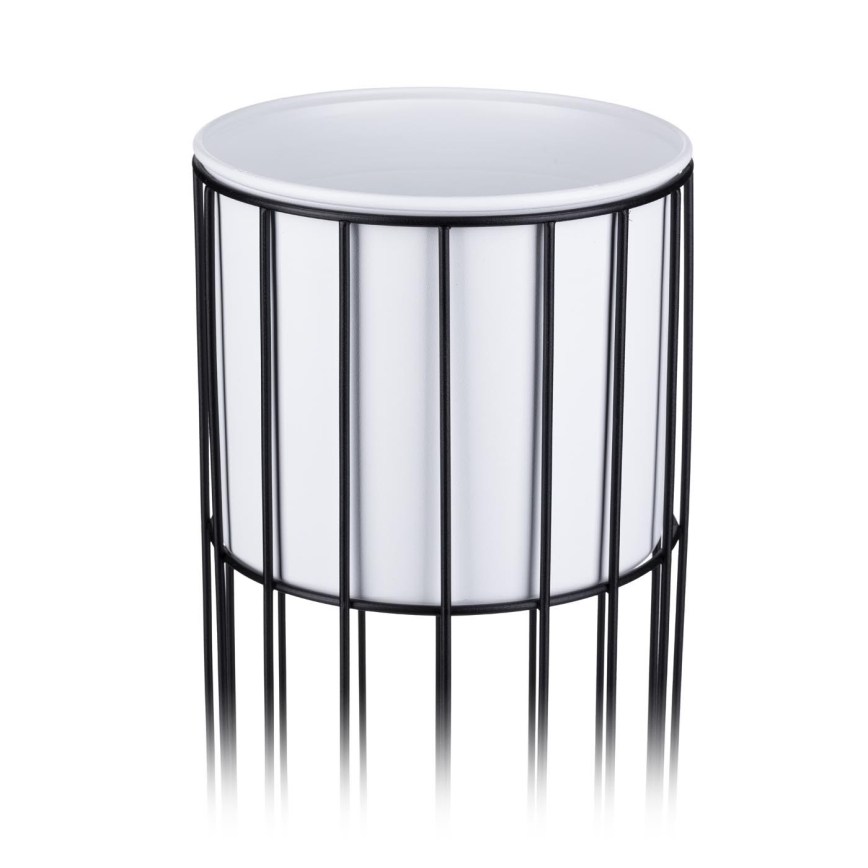 Metalna posuda za cveće LOFT 55x20 cm crno/bela