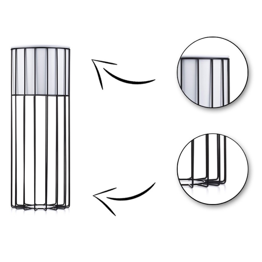 Metalna posuda za cveće LOFT 55x20 cm crno/bela
