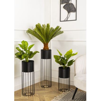 Metalna posuda za cveće LOFT 55x20 cm crno