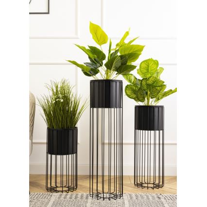 Metalna posuda za cveće LOFT 55x20 cm crno
