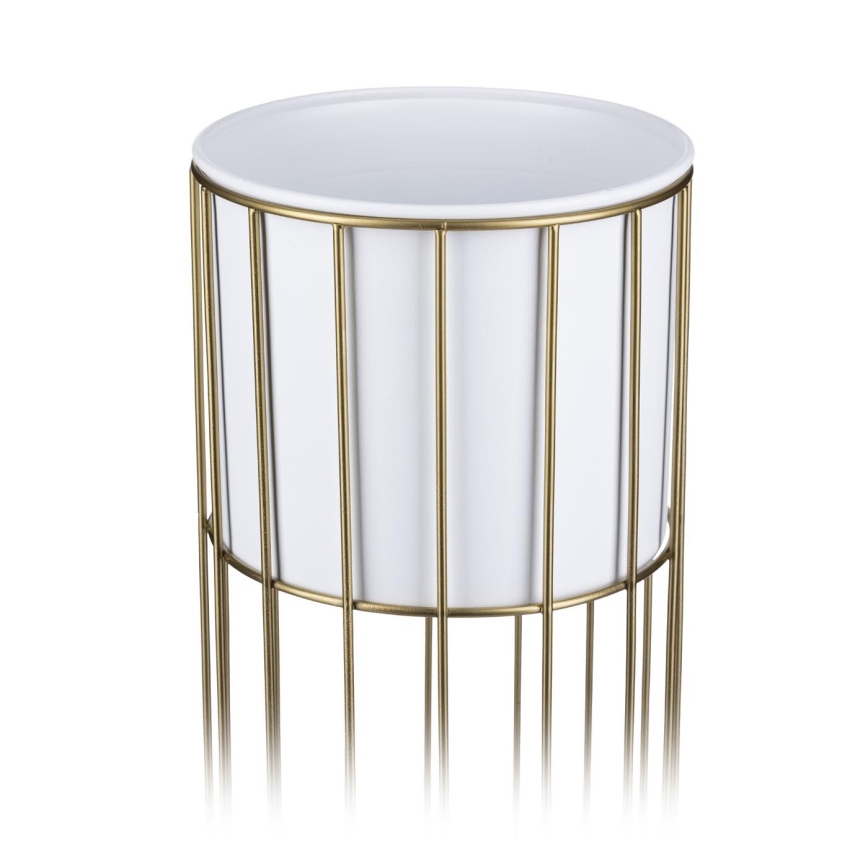 Metalna posuda za cveće LOFT 55x20 cm zlatna/bela