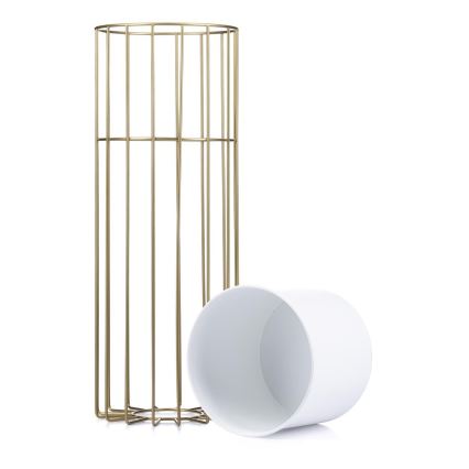 Metalna posuda za cveće LOFT 55x20 cm zlatna/bela