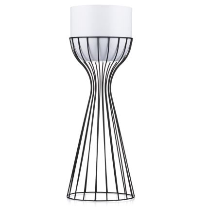 Metalna posuda za cveće LOFT 56x20 cm crno/bela