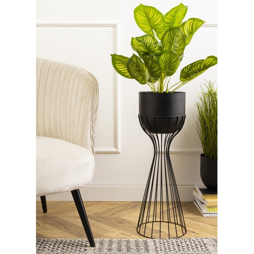 Metalna posuda za cveće LOFT 56x20 cm crno