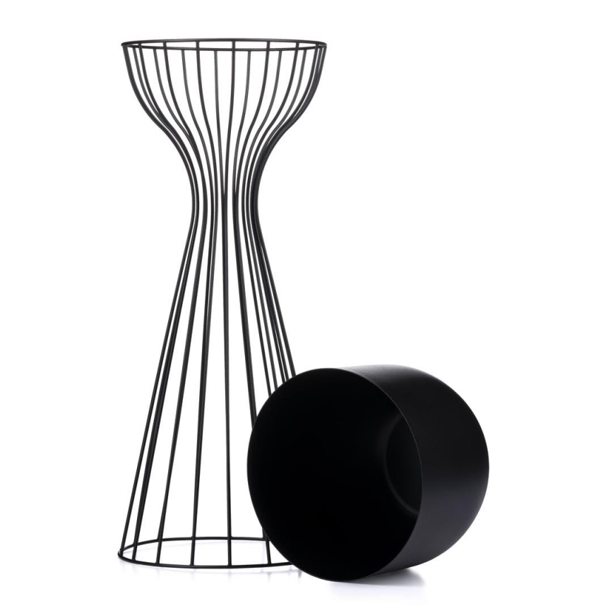 Metalna posuda za cveće LOFT 56x20 cm crno