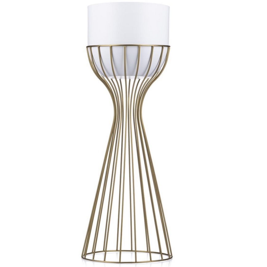 Metalna posuda za cveće LOFT 56x20 cm zlatna/bela