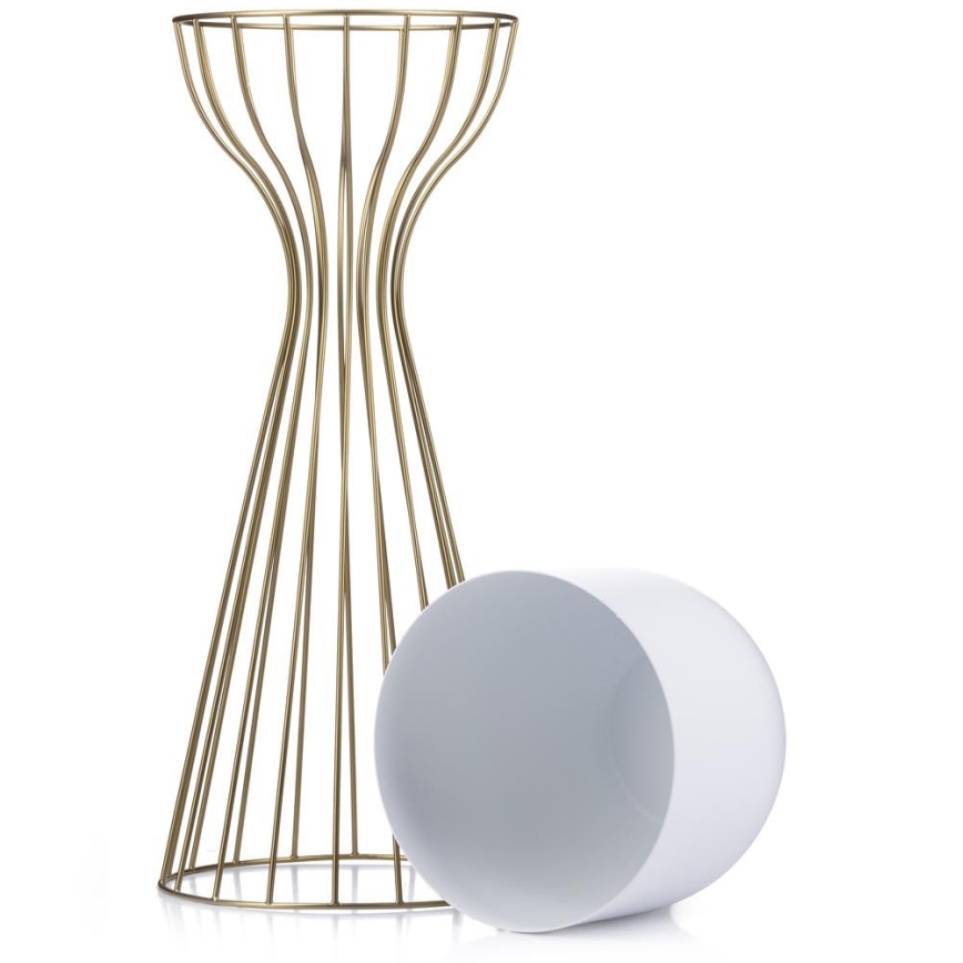 Metalna posuda za cveće LOFT 56x20 cm zlatna/bela