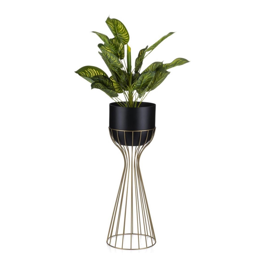 Metalna posuda za cveće LOFT 56x20 cm zlatna/crno