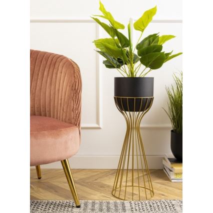 Metalna posuda za cveće LOFT 56x20 cm zlatna/crno