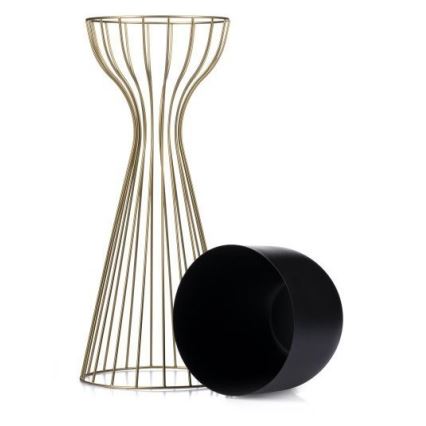 Metalna posuda za cveće LOFT 56x20 cm zlatna/crno