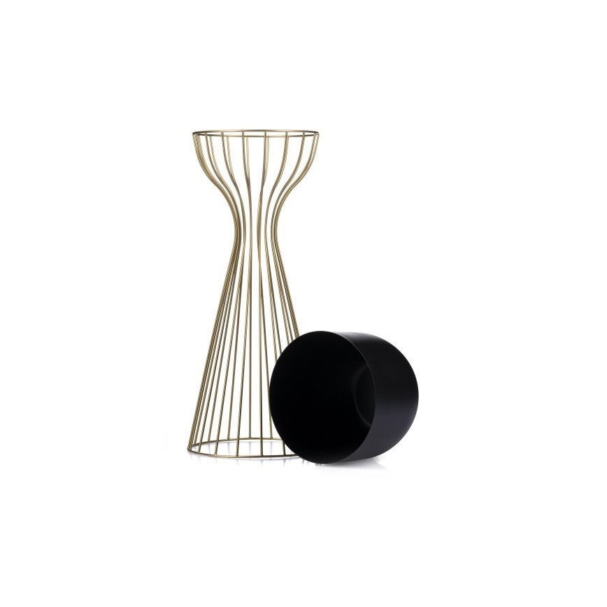Metalna posuda za cveće LOFT 56x20 cm zlatna/crno