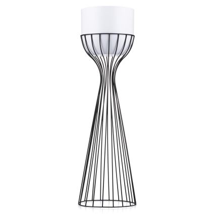 Metalna posuda za cveće LOFT 68x20 cm crno/bela