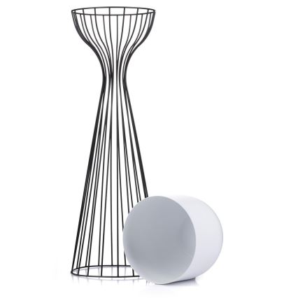 Metalna posuda za cveće LOFT 68x20 cm crno/bela