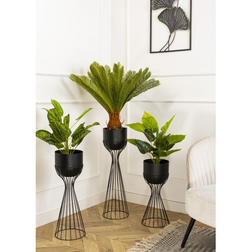 Metalna posuda za cveće LOFT 68x20 cm crno