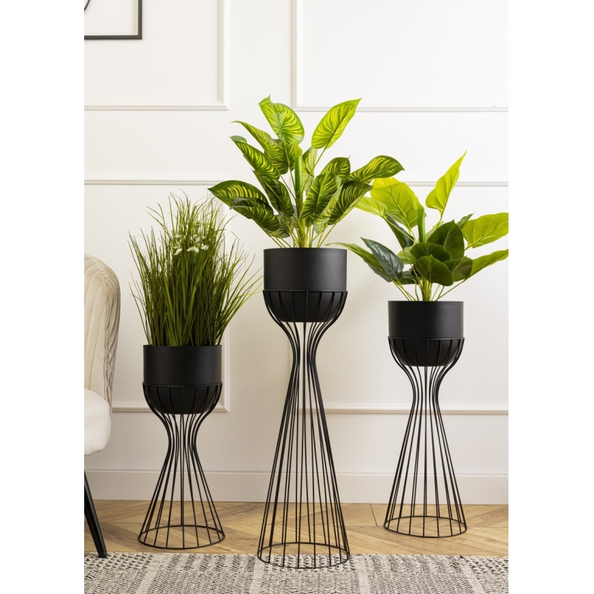 Metalna posuda za cveće LOFT 68x20 cm crno
