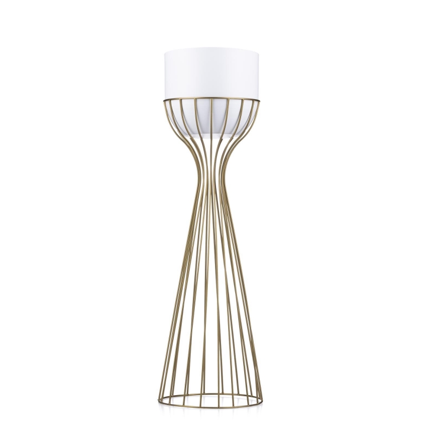 Metalna posuda za cveće LOFT 68x20 cm zlatna/bela