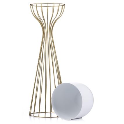 Metalna posuda za cveće LOFT 68x20 cm zlatna/bela
