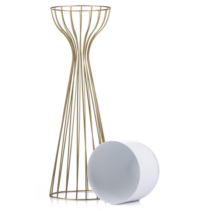 Metalna posuda za cveće LOFT 68x20 cm zlatna/bela
