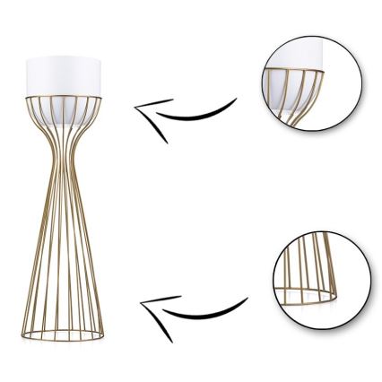 Metalna posuda za cveće LOFT 68x20 cm zlatna/bela