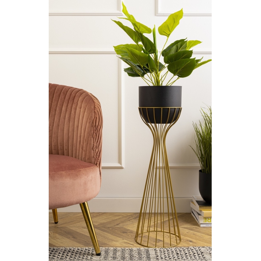 Metalna posuda za cveće LOFT 68x20 cm zlatna/crno