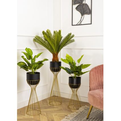 Metalna posuda za cveće LOFT 68x20 cm zlatna/crno