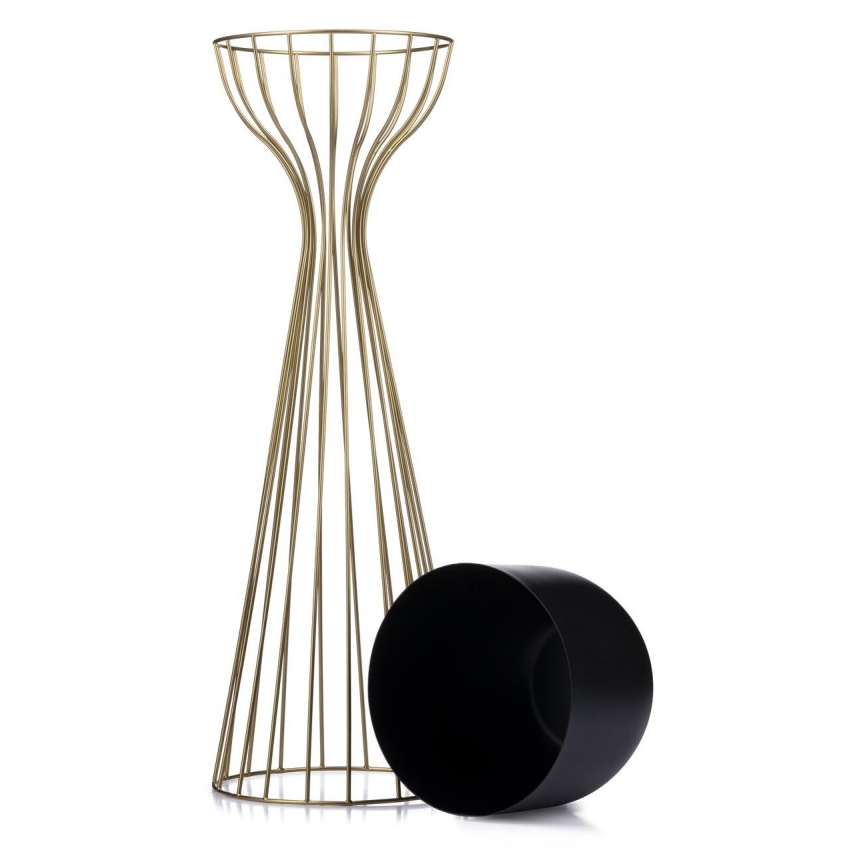 Metalna posuda za cveće LOFT 68x20 cm zlatna/crno
