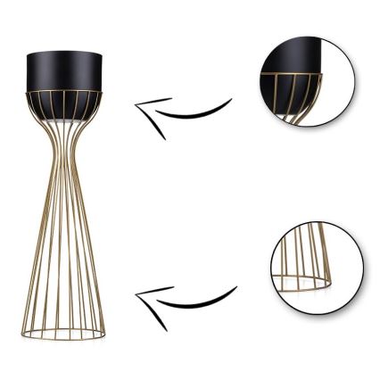 Metalna posuda za cveće LOFT 68x20 cm zlatna/crno