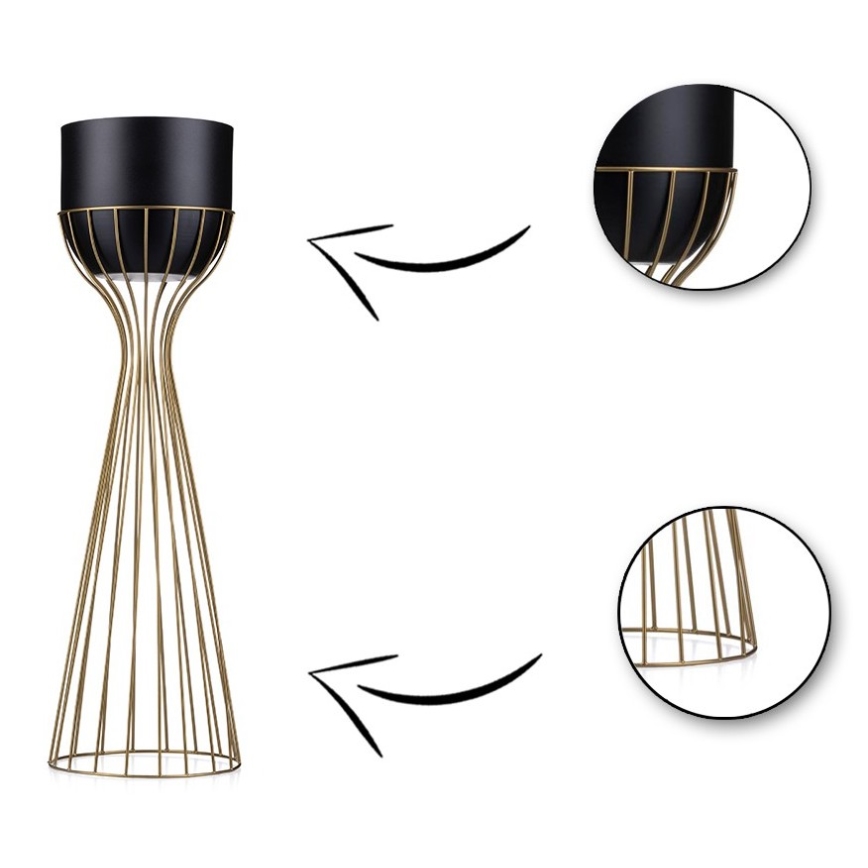 Metalna posuda za cveće LOFT 68x20 cm zlatna/crno