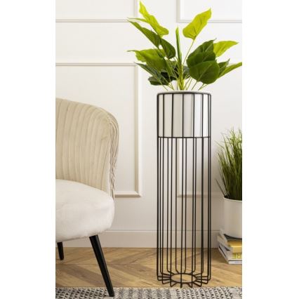 Metalna posuda za cveće LOFT 70x20 cm crno/bela