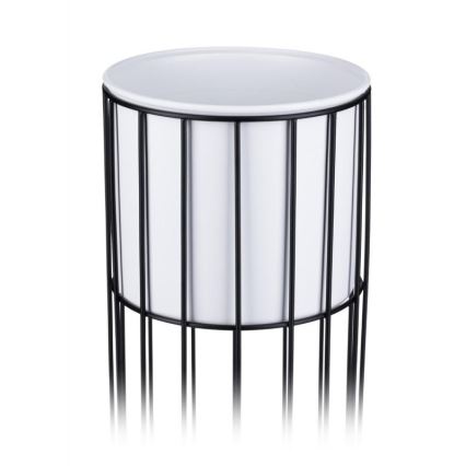 Metalna posuda za cveće LOFT 70x20 cm crno/bela