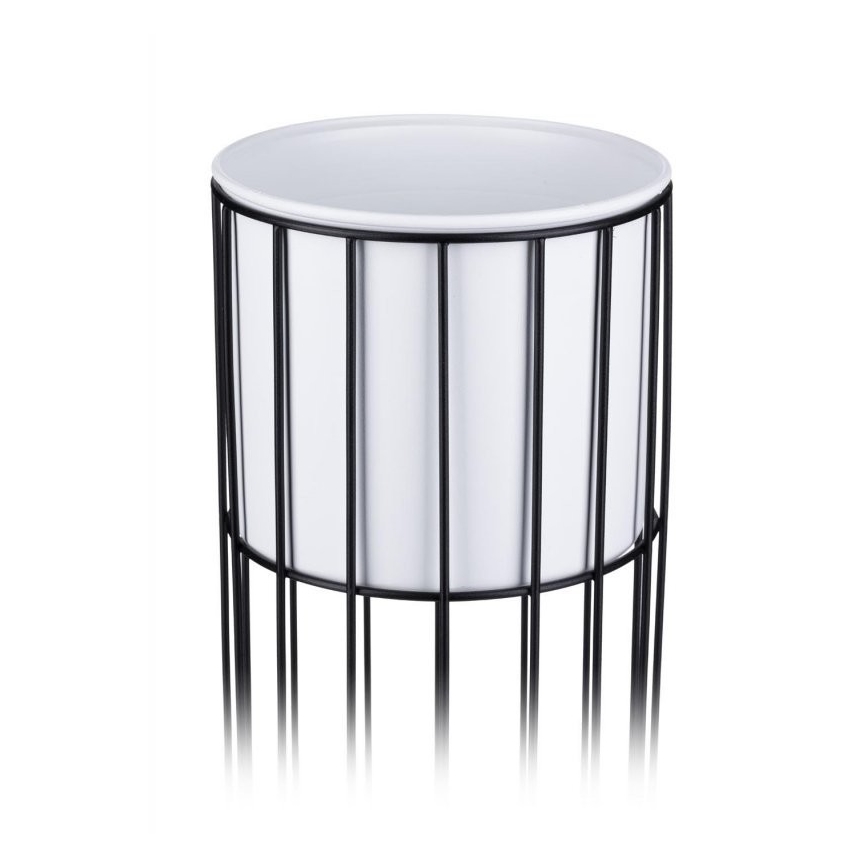 Metalna posuda za cveće LOFT 70x20 cm crno/bela