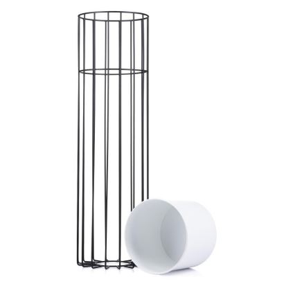 Metalna posuda za cveće LOFT 70x20 cm crno/bela