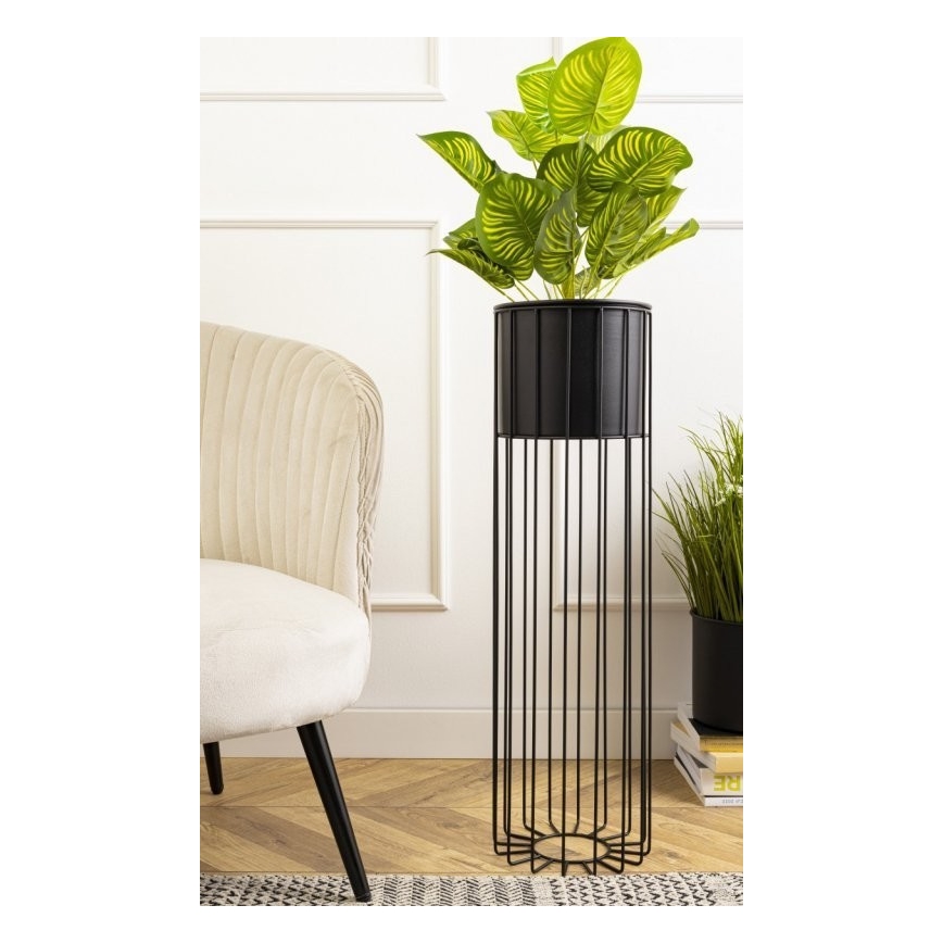 Metalna posuda za cveće LOFT 70x20 cm crno