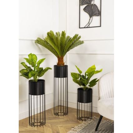 Metalna posuda za cveće LOFT 70x20 cm crno