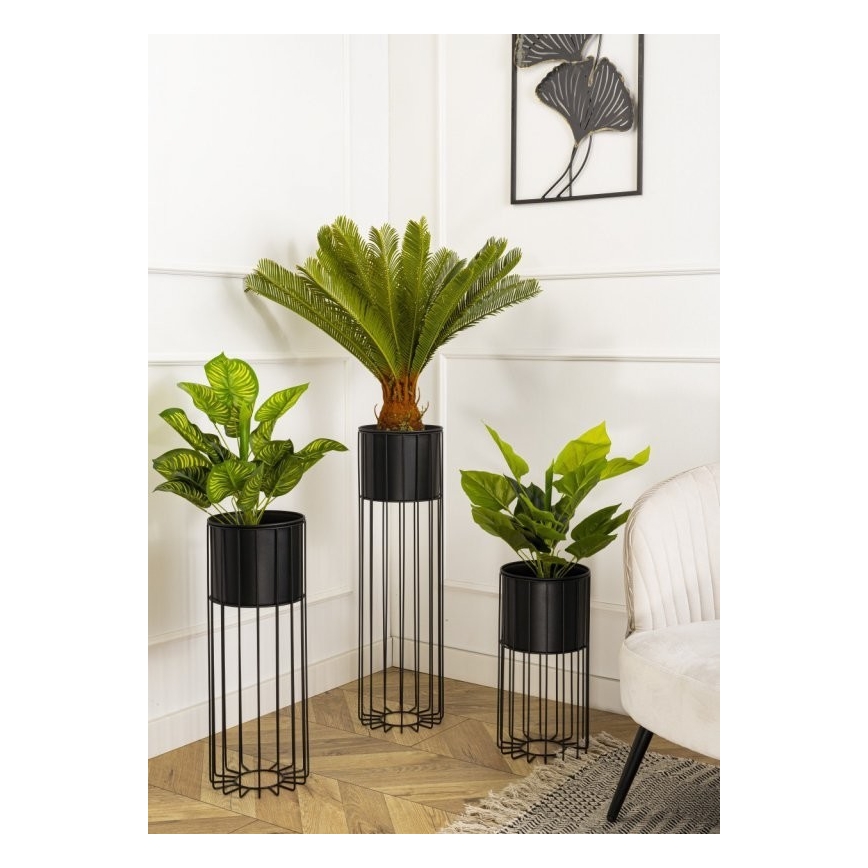 Metalna posuda za cveće LOFT 70x20 cm crno