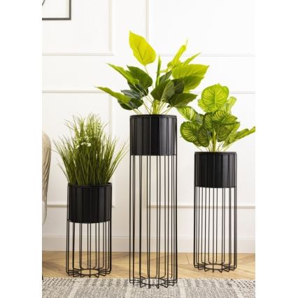 Metalna posuda za cveće LOFT 70x20 cm crno
