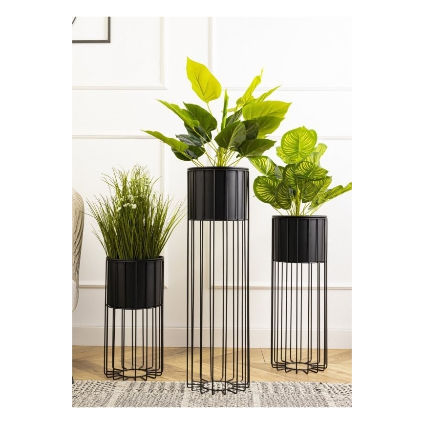 Metalna posuda za cveće LOFT 70x20 cm crno