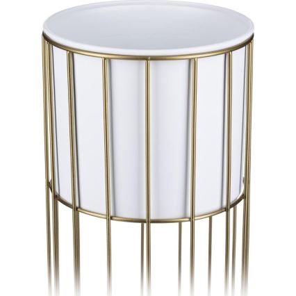 Metalna posuda za cveće LOFT 70x20 cm zlatna/bela